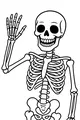 Free Skeleton Coloring Page - Friendly Halloween Bones Waving (Printable PDF)