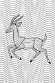 Free Gazelle Antelope Coloring Page - Striped Gazelle Running in Wavy Grass (Printable PDF)