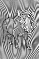 Free Warthog Coloring Page - Wavy Striped Pattern Art (Printable PDF)