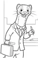 Free Weasel Coloring Page - Business Weasel at the Office (Printable PDF)