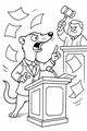 Free Weasel Coloring Page - Funny Courtroom Speech Scene (Printable PDF)