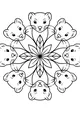 Free Weasel Coloring Page - Cartoon Weasel Mandala With Flower (Printable PDF)