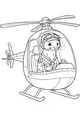 Free Weasel Coloring Page - Pilot Flying a Helicopter (Printable PDF)