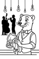 Free Weasel Coloring Page - Jazz Bartender at Nightclub (Printable PDF)