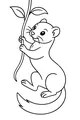 Free Weasel Coloring Page - Playful Weasel on Leafy Vine (Printable PDF)
