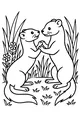 Free Weasel Coloring Page - Two Weasel Friends in a Flower Meadow (Printable PDF)