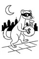 Free Weasel Coloring Page - Midnight City Heist Bandit (Printable PDF)