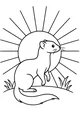 Free Weasel Coloring Page - Sunny Morning Hilltop Stretch (Printable PDF)