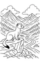 Free Weasel Coloring Page - Watching the Winding River Valley (Printable PDF)