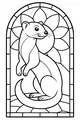 Free Weasel Coloring Page - Cute Weasel in Sunny Window (Printable PDF)