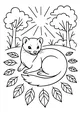 Free Weasel Coloring Page - Relaxing Meadow Sunbeam Nap (Printable PDF)