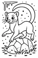 Free Weasel Coloring Page - Wintery Rock Hop in the Snow (Printable PDF)