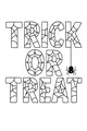 Free Trick or Treat Sign Coloring Page - Spiderweb Lettering Art (Printable PDF)