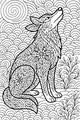 Free Coyote Coloring Page - Stylized Floral Coyote in Nature (Printable PDF)