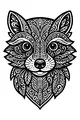 Free Raccoon Coloring Page - Intricate Swirly Forest Face (Printable PDF)