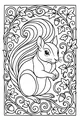 Free Squirrel Coloring Page - Swirly-Tailed Forest Scene (Printable PDF)