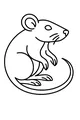 Free Rat Coloring Page - Cute Cartoon Rat Sitting Upright (Printable PDF)