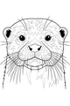 Free Otter Coloring Page - Cute Whiskered Face Close-Up (Printable PDF)