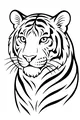 Free Tiger Coloring Page - Calm Tiger Face Looking Forward (Printable PDF)