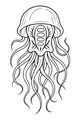 Free Alien Coloring Page - Wiggly Star Jelly Tentacle Creature (Printable PDF)