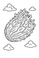 Free UFO Coloring Page - Wavy Organic Spaceship Over Fluffy Clouds (Printable PDF)