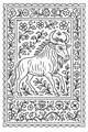 Free Wildebeest Coloring Page - Floral Framed Wildebeest (Printable PDF)