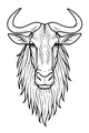 Free Wildebeest Coloring Page - Big-Horned Gnu Portrait (Printable PDF)