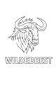 Free Wildebeest Coloring Page - Shaggy-Horned Portrait With Text (Printable PDF)