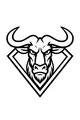 Free Wildebeest Coloring Page - Bold Horned Head in Diamond Frame (Printable PDF)