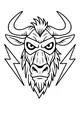 Free Wildebeest Coloring Page - Thunder Horns and Lightning Bolts (Printable PDF)