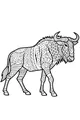 Free Wildebeest Coloring Page - Stylized Zentangle Savanna Animal (Printable PDF)