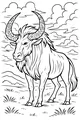 Free Wildebeest Coloring Page - Zigzag-Horned Savanna Scene (Printable PDF)