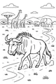 Free Wildebeest Coloring Page - Walking a Winding Savanna Path (Printable PDF)