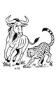 Free Wildebeest Coloring Page - Savannah Sprint From Cheetah (Printable PDF)