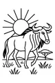Free Wildebeest Coloring Page - Sunlit Savanna Stroll (Printable PDF)