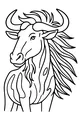 Free Wildebeest Coloring Page - Wild Mane and Curved Horns (Printable PDF)