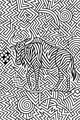Free Wildebeest Coloring Page - Zigzag Savanna Maze Art (Printable PDF)