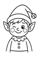 Free Christmas Elf Coloring Page - Winking Boy With Jingle Hat (Printable PDF)