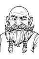 Free Dwarf Coloring Page - Winking Bearded Gnome Portrait (Printable PDF)