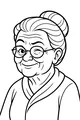 Free Grandma Coloring Page - Winking Elderly Portrait (Printable PDF)