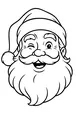 Free Santa Claus Coloring Page - Jolly Winking Face (Printable PDF)