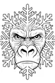 Free Gorilla Coloring Page - Frosty Face in Snowflake Forest (Printable PDF)