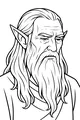 Free Elf Coloring Page - Elder Bearded Elf Portrait (Printable PDF)