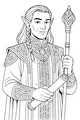 Free Elf Coloring Page - Wise Wizard With Staff and Scroll (Printable PDF)