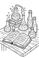 Free Spell Book Coloring Page - Bubbling Halloween Potions Lab (Printable PDF)