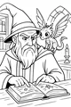 Free Baby Dragon Coloring Page - Wizard Spellbook Lesson in Magic Library (Printable PDF)