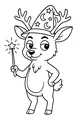 Free Deer Coloring Page - Cartoon Wizard Deer With Magic Wand (Printable PDF)