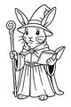 Free Rabbit Coloring Page - Wizard Bunny With Magic Spell Book (Printable PDF)