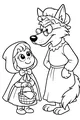 Free Wolf Coloring Page - Little Red Riding Hood Meets Grandma Disguise (Printable PDF)