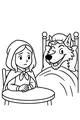 Free Wolf Coloring Page - Little Red Riding Hood Fairy Tale Scene (Printable PDF)